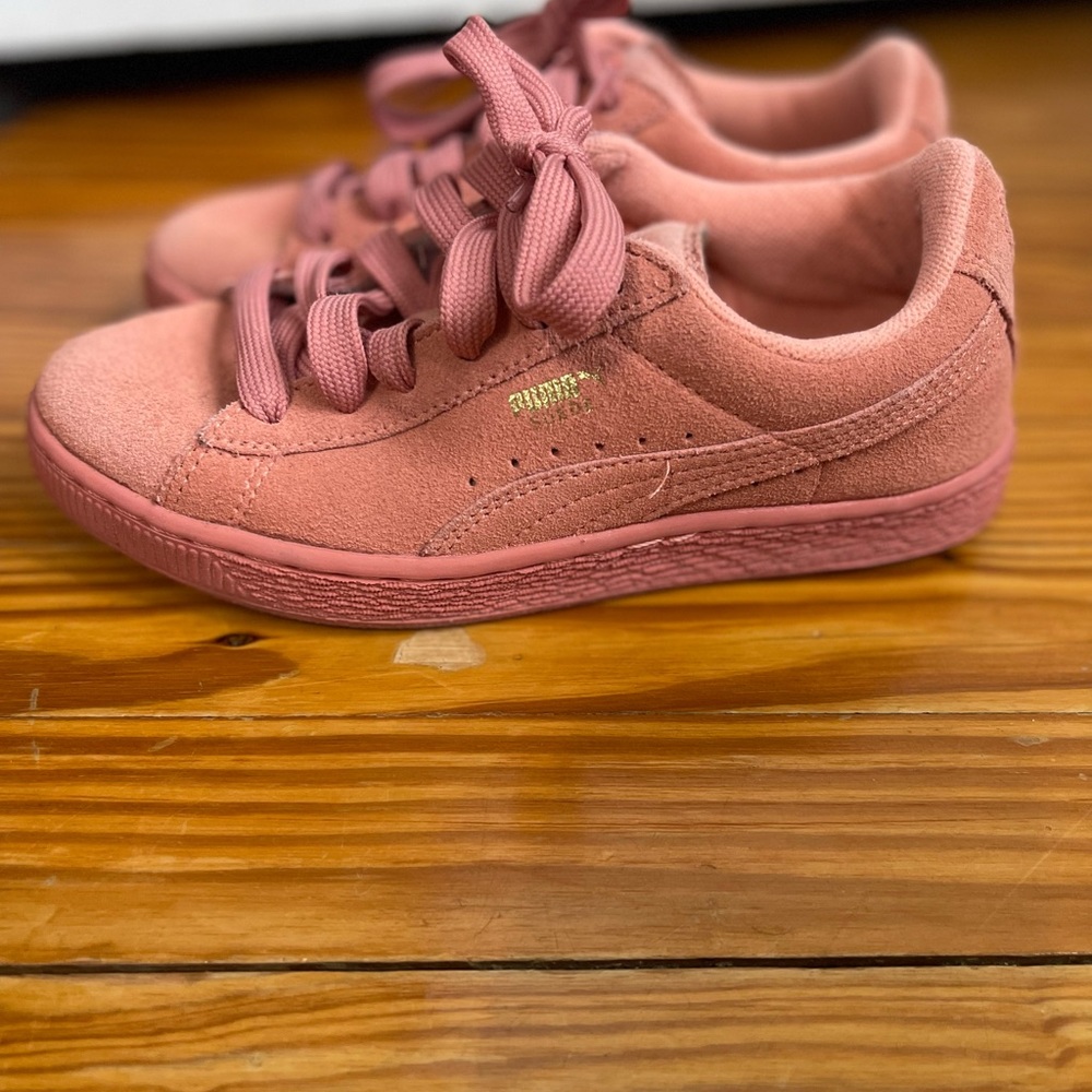 Puma Pink Suede Sneakers Minimalist Design
